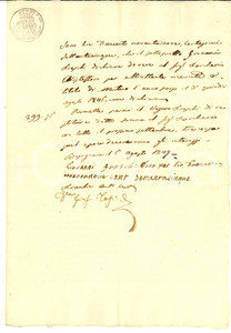Documento originale, autentico 1847 BASSIGNANA AL Giovanni FRESCHI debitore di Cristoforo ROSCHERIO 1