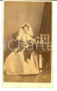 Fotografia d epoca originale 1860 ca TORINO Ritratto Carolina DE QUESADA DI SAN SATURNINO Foto DI CHANAZ 1