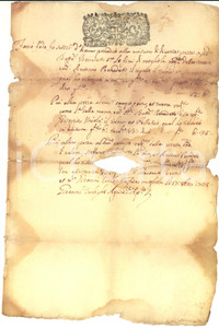 Documento originale, autentico 1728 MOIOLA CN Perizia agrimensore Giovanni TURBIGLIO su campo e bosco 1