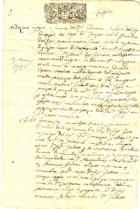 Documento originale, autentico 1738 CASTAGNOLE LANZE AT Dazione a Giacomo AUBERTO debito Antonio Maria GATTI 1