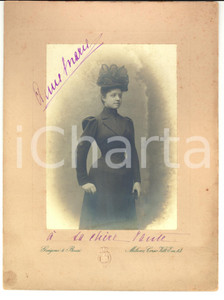 Fotografia d epoca originale 1900 MILANO Ritratto autografato Anna Maria GROPELLO DI SAN MARZANO Foto GUIGONI 1
