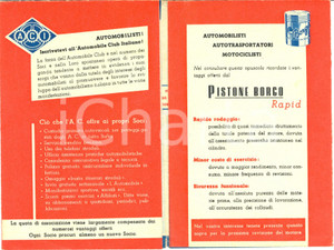 Materiale pubblicitario d’epoca 1950 TORINO Ditta PISTONI BORGO Pieghevole pubblicitario ILLUSTRATO 1