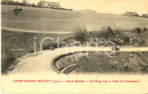 Cartolina originale da collezione 1905 Vallée TEYSSONIERE F Automobile su circuito Michelin Coupe GORDON BENNETT 1