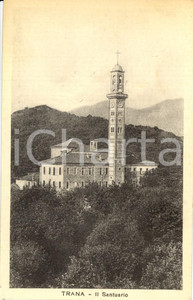 Cartolina originale da collezione 1930 ca TRANA TO Veduta Santuario Santa MARIA della STELLA e campanile FP NV 1
