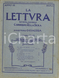 Giornale, rivista storica 1903 LA LETTURA Edmondo DE AMICIS Nel regno del CERVINO ILLUSTRATA Anno III n°6 1