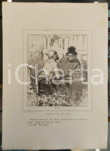 Stampa, bozzetto originale 1853 Paul GAVARNI Masques et visages  Histoire d en dire deux Tav. 3 Au turf! 1