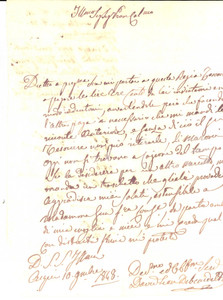 Documento originale, autentico 1848 ACQUI TERME AL Ebreo Leon DEBENEDETTI non trova castagne per maltempo 1