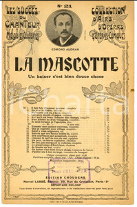 Oggetto da collezione cartaceo 1920 ca Edmond AUDRAN La mascotte  Un baiser c est bien douce chose CHOUDENS 1