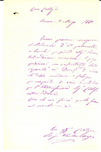 Manoscritto, lettera originale 1880 ARCORE MB Luigi SANTAMBROGIO procura vino di Molare a una contessa 1