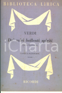 Oggetto da collezione cartaceo 1930 ca MILANO Giuseppe VERDI De  miei bollenti spiriti  Partitura Ed. RICORDI 1