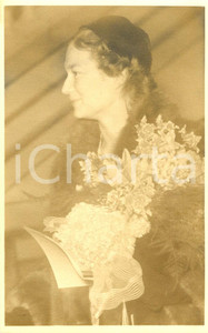 Cartolina originale da collezione 1950 ca Principessa JoséphineCharlotte de BELGIQUE durante cerimonia ufficiale 1