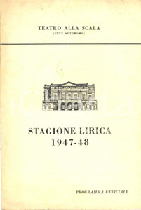 Materiale pubblicitario d’epoca 1947 MILANO Teatro ALLA SCALA Programma OTELLO stagione lirica 194748 1