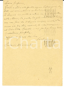 Autografo originale 1940 CATANIA Salvatore SANTANGELO a Ettore LI GOTTI Autografo FG VG 1