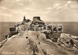 Cartolina originale da collezione 1954 PORTOVENERE SV Piazza San Pietro Cartolina FG VG 1