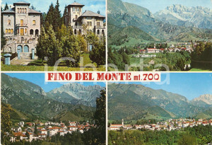 Cartolina originale da collezione 1975 FINO DEL MONTE BG Vedutine del paese Cartolina FG VG 1