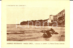 Cartolina originale da collezione 1938 SAN FELICE CIRCEO LT Albergo MAGA CIRCE di G. SUPERTI Cartolina FG VG 1