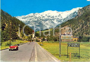 Cartolina originale da collezione 1969 GRESSONEY-TRINITE' (AO) Panorama con Monte ROSA *Cartolina VINTAGE FG VG 1