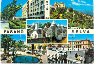Cartolina originale da collezione 1965 ca FASANO (BR) Vedutine di SELVA con trulli Grand Hotel Terme *Cartolina FG 1