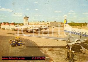 Cartolina originale da collezione 1960 FRANKFURTAMMAIN DE Veduta dell aeroporto Cartolina FG VG 1