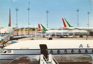 Cartolina originale da collezione 1975 ca ALITALIA Caravelle Jets e DC 8 Procione Cartolina FG NV 1