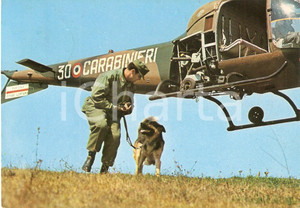 Cartolina originale da collezione 1975 ARMA DEI CARABINIERI Unità cinofile eliportate Cartolina FG VG 1