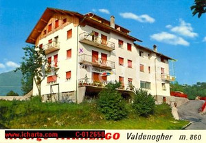 Cartolina originale da collezione 1977 TAMBRE D ALPAGO BL Pensione MIRALAGO a VALDENOGHER Cartolina VINTAGE FG 1