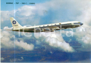 Cartolina originale da collezione 1979 VARIG BRAZILIAN AIRLINES Aereo BOEING 707 320  C in volo Cartolina FG NV 1