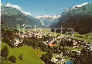Cartolina originale da collezione 1980 ca ENGELBERG SVIZZERA Paese coi monti HAHNEN Spannärter TITLIS Cartolina 1