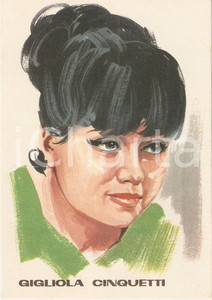 Cartolina originale da collezione 1965 ca MUSICA Gigliola CINQUETTI Ritratto di F. PACCHIONI *Cartolina illustrata 1