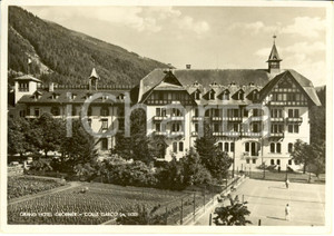 Cartolina originale da collezione 1935 BRENNERO (BZ) GRAND HOTEL GROEBNER su COLLE ISARCO *Cartolina ANIMATA FG VG 1