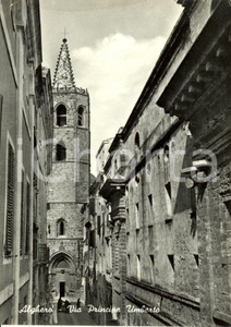 Cartolina originale da collezione 1955 ALGHERO SS Scorcio pittoresco di via Principe UMBERTO Cartolina FG VG 1
