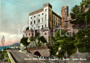 Cartolina originale da collezione 1957 BORGHETTO SANTO SPIRITO (SV) Castello STELLA MARIS *Cartolina FG VG 1