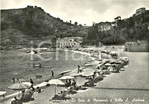 Cartolina originale da collezione 1957 TAORMINA ME La baia di MAZZARO  e VILLA SANT ANDREA Cartolina  FG VG 1
