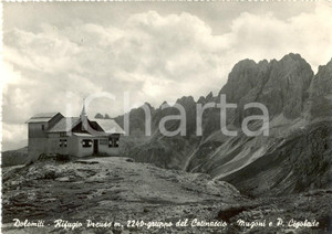 Cartolina originale da collezione 1954 VIGO DI FASSA TN DOLOMITI Rifugio PREUSS Gruppo del CATINACCIO FG VG 1