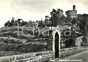 Cartolina originale da collezione 1957 POPPI AR Panorama con CASTELLO dei CONTI GUIDI Cartolina postale FG VG 1