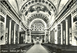 Cartolina originale da collezione 1960 VIGONE (TO) La navata centrale del Duomo *Cartolina postale FG VG 1