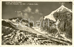 Cartolina originale da collezione 1930 GRUPPO ORTELIO CEVEDALE SO Passo della BOTTIGLIA e VEDRETTA CEDEC FP VG 1