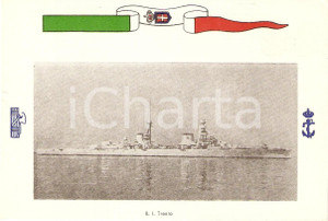 Cartolina originale da collezione 1940 ca MARINA MILITARE Regio incrociatore TRENTO Cartolina 1