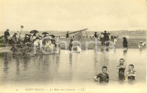 Cartolina originale da collezione 1900 ca SAINTMALO FRANCIA La mare aux CANARDS Cartolina ANIMATA FP NV 1
