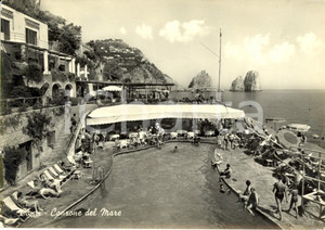 Cartolina originale da collezione 1957 CAPRI NA Stabilimento balneare CANZONE DEL MARE Cartolina postale FP VG 1