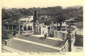 Cartolina originale da collezione 1934 TARANTO Ingresso ai Giardini PERIPATO Cartolina postale ANIMATA FP VG 1