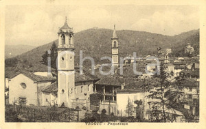 Cartolina originale da collezione 1925 VIGGIU  VA Panorama paese e chiesa parrocchiale Cartolina FP VG 1