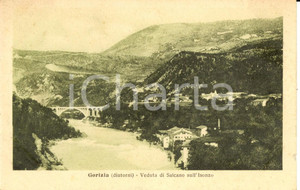 Cartolina originale da collezione 1930 ca NOVA GORICA (SLOVENIA) Veduta di SALCANO con ponte sul fiume ISONZO *FP 1