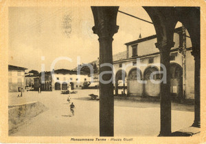 Cartolina originale da collezione 1940 ca MONSUMANNO TERME PT Veduta di Piazza GIUSTI Cartolina ANIMATA FG VG 1