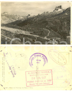 Cartolina originale da collezione 1927 PASSO FALZAREGO (BL) Veduta del passo dal SASSO DI STRIA *Cartolina FP NV 1