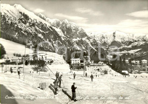 Cartolina originale da collezione 1964 CANTONIERA DELLA PRESOLANA (BG) Alberghi visti dai campi da sci *ANIMATA VG 1