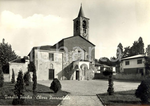 Cartolina originale da collezione 1950 ca VARALLO POMBIA (NO) Chiesa parrocchiale SAN VINCENZO e ANASTASIO *FG NV 1