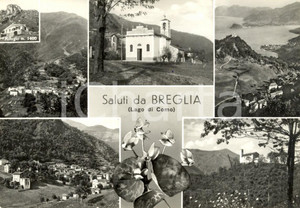 Cartolina originale da collezione 1950 ca PLESIO (CO) Vedutine frazione BREGLIA e Lago di COMO *Cartolina FG VG 1