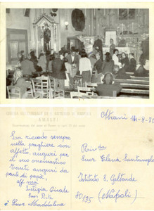 Cartolina originale da collezione 1970 AMALFI SA Chiesa S. ANTONIO DI PADOVA Pane ai poveri Cartolina suore FG 1