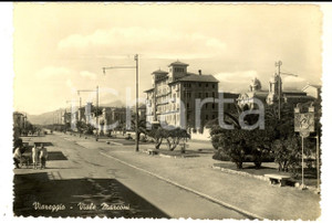 Cartolina originale da collezione 1950 ca VIAREGGIO (LU) Viale MARCONI *Cartolina postale animata FG VG 1